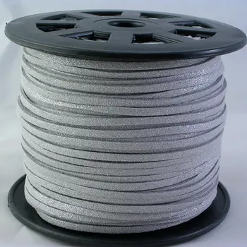 

Best Selling,Fashion 3mm x1.5mm Metallic Silver Color Faux Suede Cord,Leather Lace Jewelry Making Beading Thread,Free Shipping