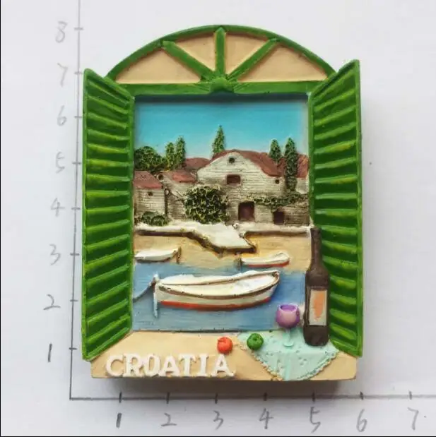 

Croatian Window Fridge Magnet 3D Resin Handmade Refrigerator Magnetic Stickers Home Decor