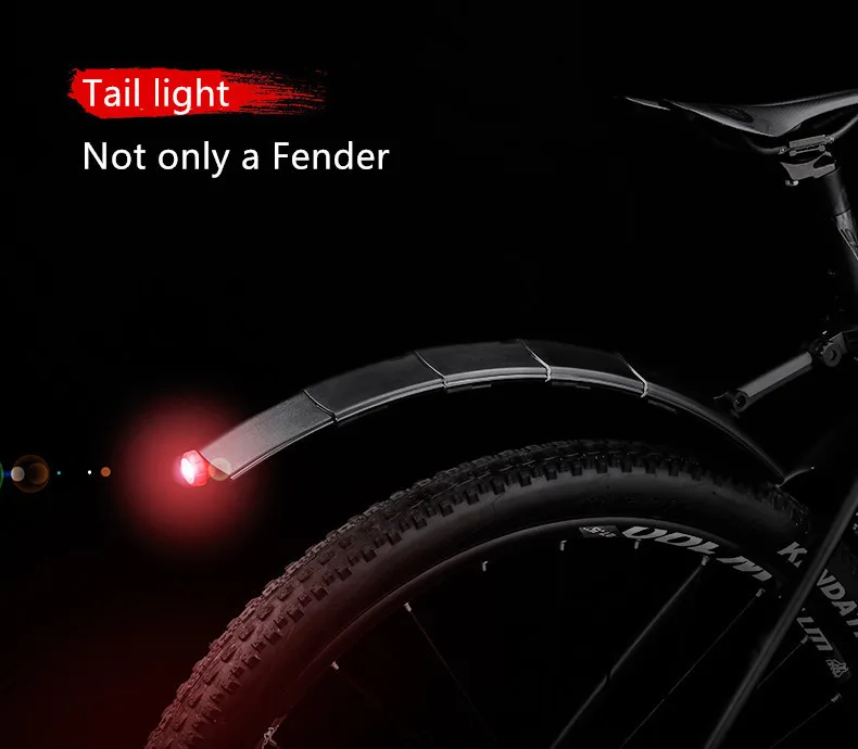 Телескопическое крыло 2 шт передние и задние складные крылья MTB LED задний фонарь