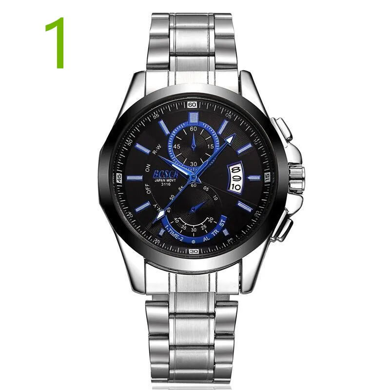 

Mens Watches Top Brand Luxury Sport Quartz Watch Men Business Stainless Steel Silicone Waterproof Wristwatch relogio..15