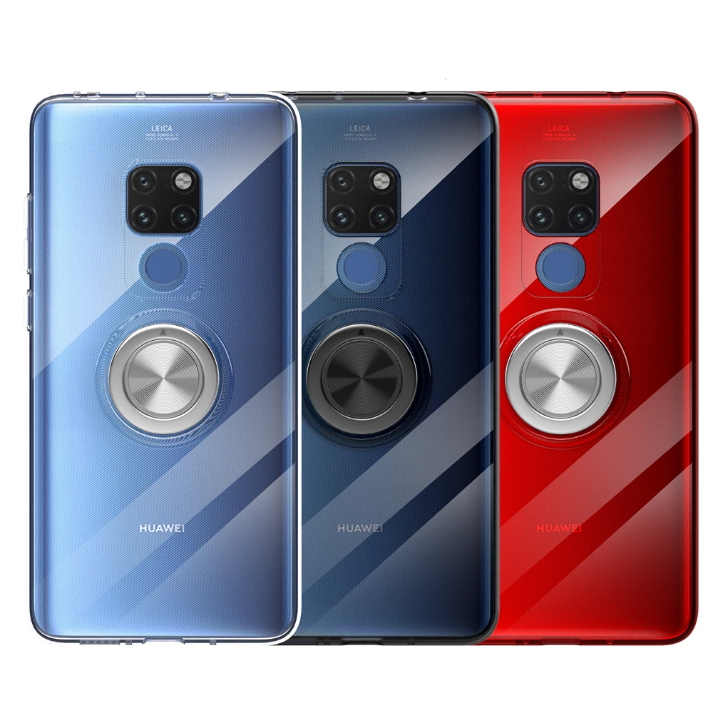 

Phone Case For Huawei Mate 20 Lite Soft Transparent Protective Case For Huawei Mate 20 Pro 20X Cover Carcasa Ring Magnetic funda