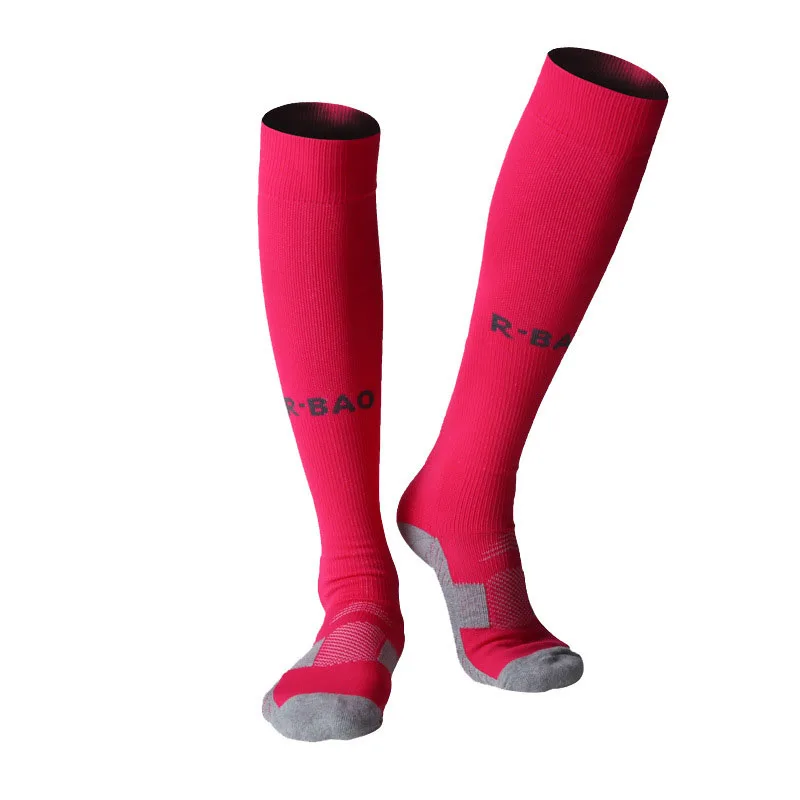 Мужские дышащие длинные напорные чулки MTB велосипед Футбол футбольный носок лодыжки Поддержка Открытый спортивные велосипедные носки - Цвет: Розовый