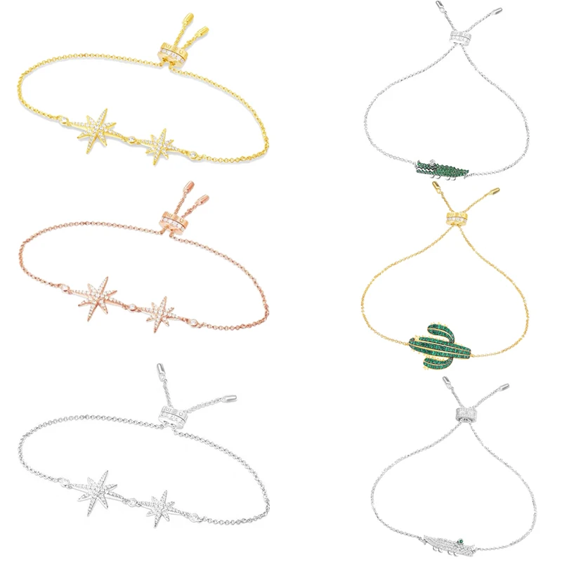 

JEM original 100% 925 sterling silver 1:1 APM bracelet fashion jewelry pentangle star series high quality crocodile bracelet