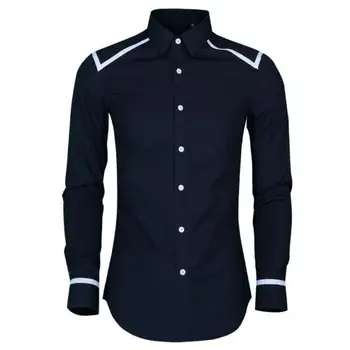 

Mew Arrival Slim Fit Men Shirt Hight Quality Shoulder And Sleeve Piping Design Mens Dress Shirt Trend Long Sleeve Man Shirts 4XL