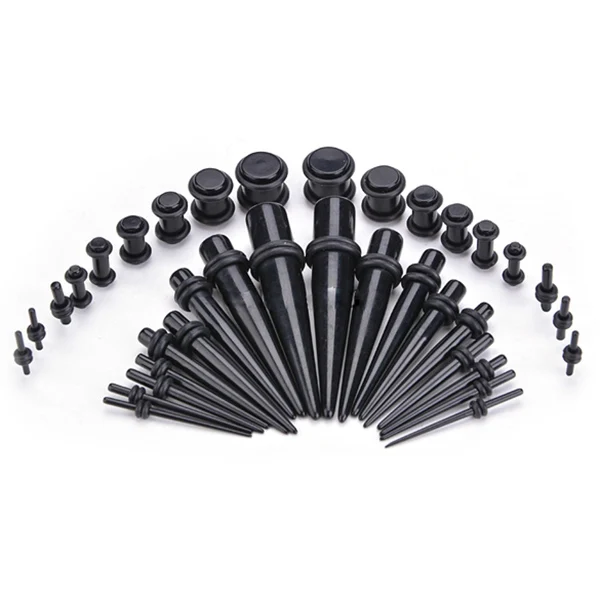 

36pcs Acrylic puncture Earrings black
