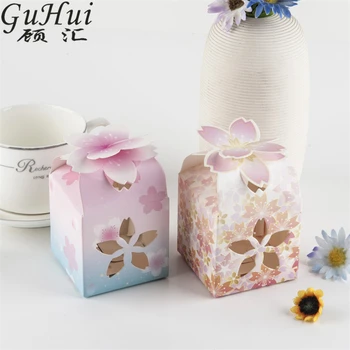 

Japanese Pink Cherry Blossoms Hollow Candy Box Wedding Party Decoration Christmas Decor New Year Kids Birthday Party Shower Gift