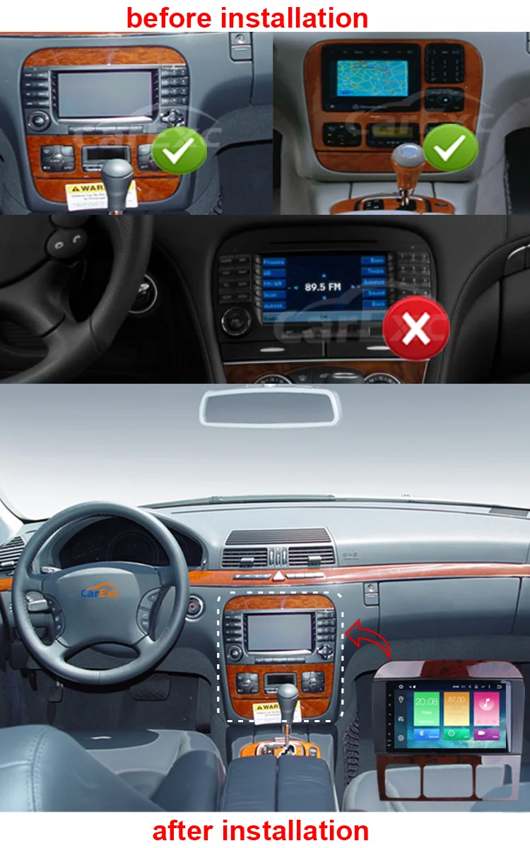 Best 8 Inch Android 9.0 Octa Cores Car Radio Stereo Systemr For Mercedes Benz S320 S350 S400 W220 W215 S Class GPS Multimedia Carplay 1