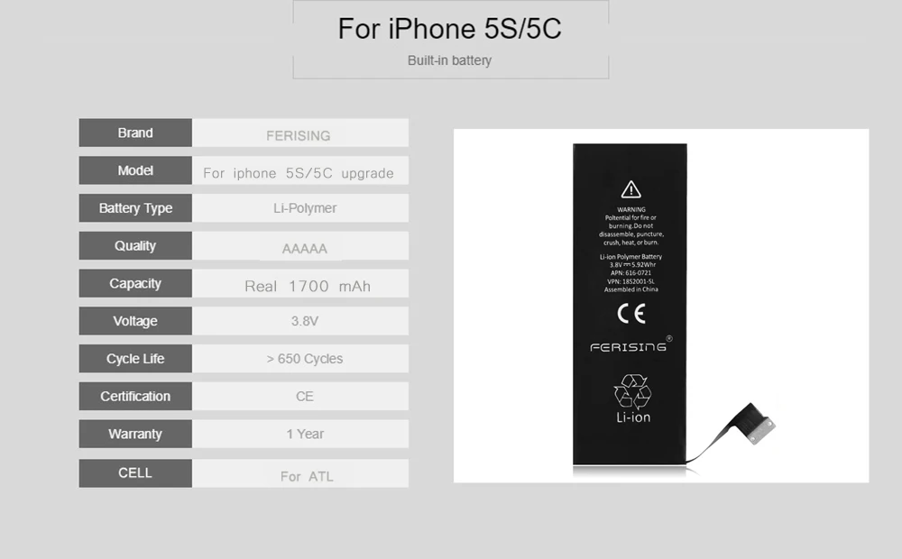 3230 мАч/3380 мАч FERISING батарея для iPhone 7 8 7P 8P Plus X большая емкость Телефона Внутренняя батарея для iPhone 7Plus 8Plus X