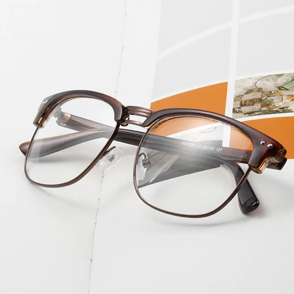 

Retro Classic Half Frame Glasses Unisex Hipster Vintage Glasses Clear Lens Nerd Eyewear