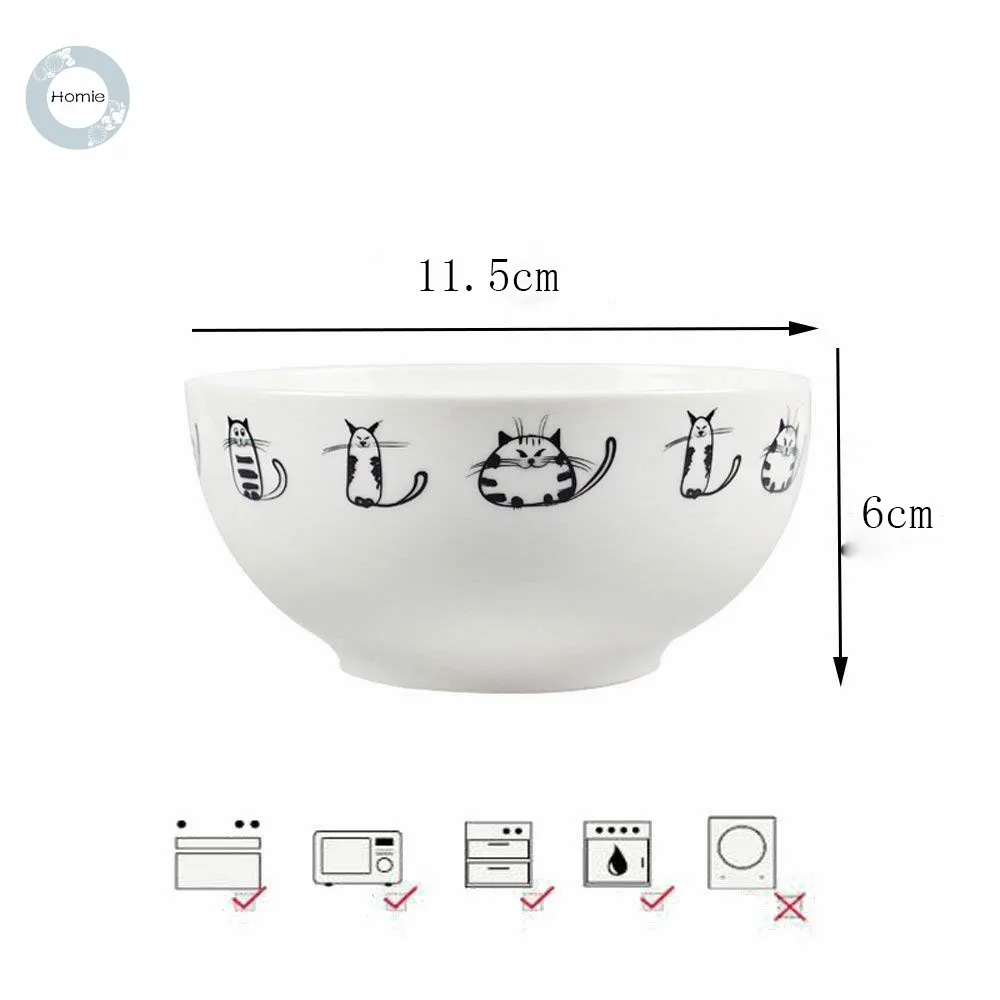 small size Homie японская столовая посуда кошка детская суповая чаша посуда еда керамическая чаша кухонные аксессуары миски для риса украшения для дома - Цвет: small size