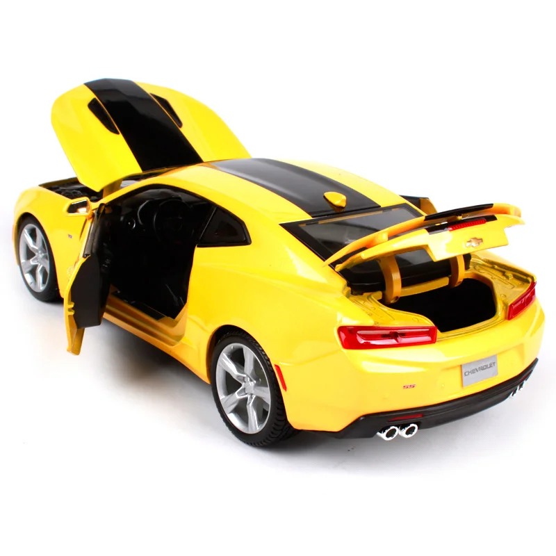 Maisto 1:18 2016 chevrolet camaro ss желтая Автомобильная литая машина 265*110*75 роскошная