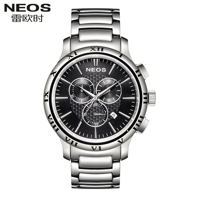 

NEOS Men's Simple Quartz Watch Casual Fashion Trend Six Needle Stainless Steel With Waterproof Calendar Stopwatch Automatic Date