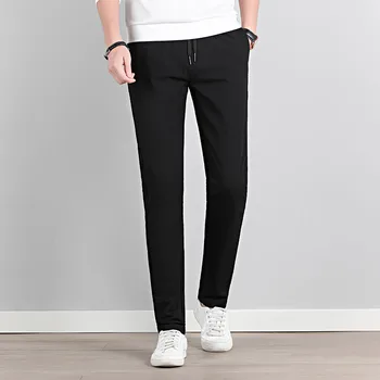 

2019 Autumn Summer Casual Pants Men Fashion Hip Hop Joggers Men Slim Fit Stretch Black Pants Men Trainingsbroek Mannen