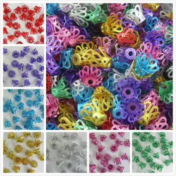 

Free 500pcs 7-Color Aluminum Crown Beads Caps Connector For Jewelry Making 6x9mm