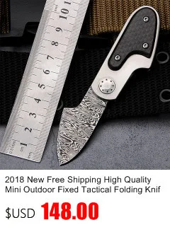2018 Новый Бесплатная доставка Высокое качество открытый дамасский тактический складной нож Самозащита кемпинг Выживание карманные