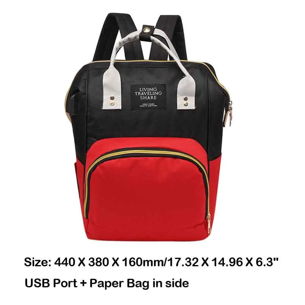 Модная USB многофункциональная сумка для подгузников для мам, сумка-Органайзер для подгузников для ухода за ребенком, сумка-клатч для мам, рюкзак для кормления, сумка-клатч - Цвет: A14
