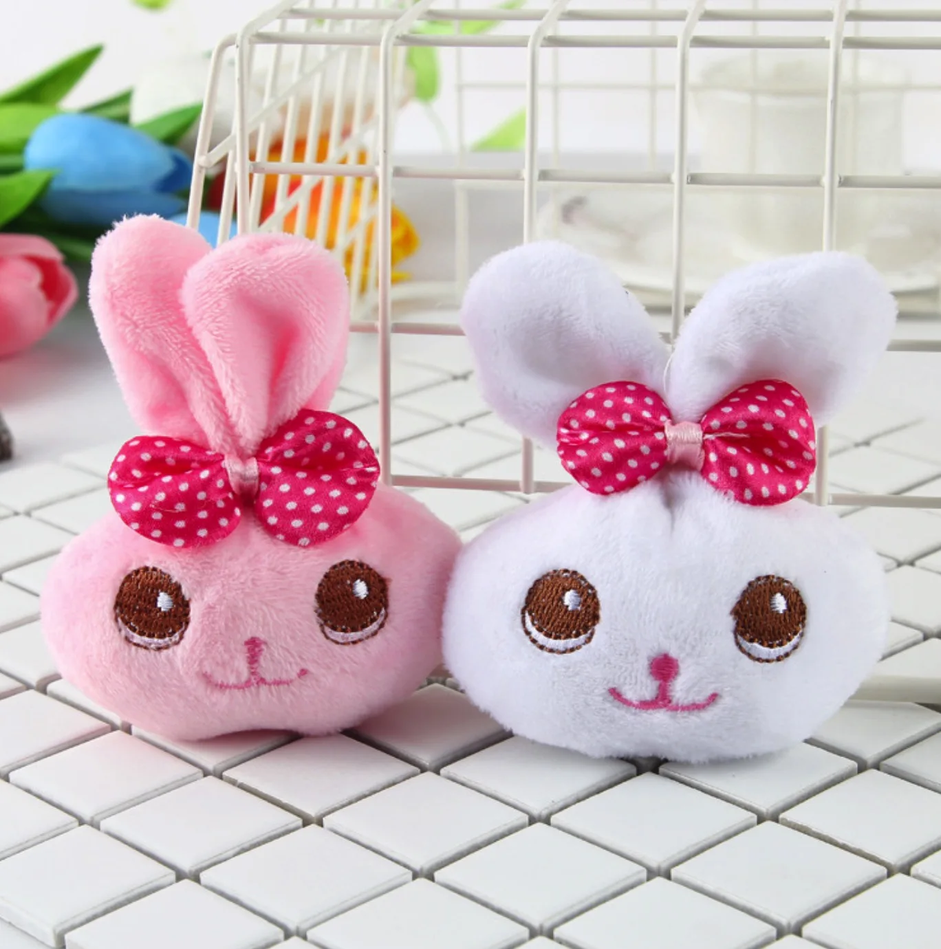 

1piece random design cute little 9cm bowknot rabbit animals plush toys - kawaii Plush Stuffed Toy Doll