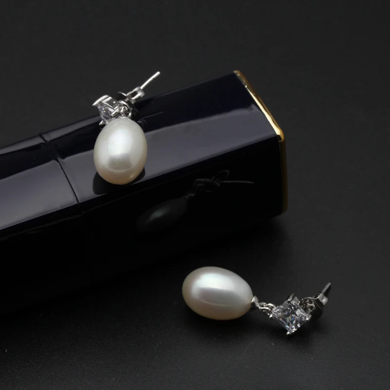 925 Sterling Silver Earrings For Women,real Natural Freshwater Grey Pearl Earrings Birthday Gift