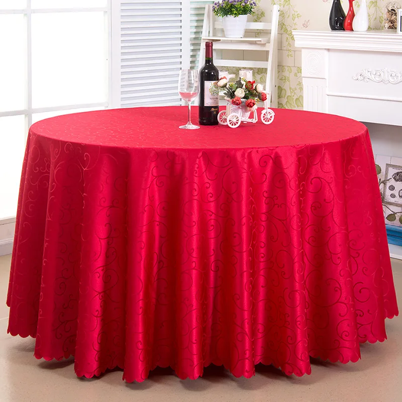 

1pcs Polyester Tablecloth Elegant Drape Solid Color Jacquard For Wedding Birthday Party Table Cover Round Table Cloth Home Decor