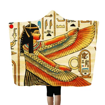 

Creative Ancient Egyptian Pharaoh Printing Wearable Blanket Comfort Polyester Napping Blanket Home Textile Decor Blanke 150X200
