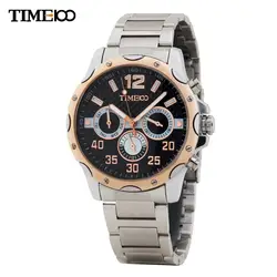 Новые TIME100 мужские кварцевые часы ремешок из фольфрамовой стали три циферблата Люминесцентные стрелки безнес повседневные наручные часы