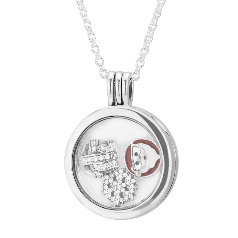 Medium Floating Locket Pendant and Necklace 100 925 Sterling Silver