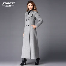 Новое зимнее женское кашемировое длинное пальто модное шерстяное пальто темпераментное тонкое двубортное Женское пальто больших размеров