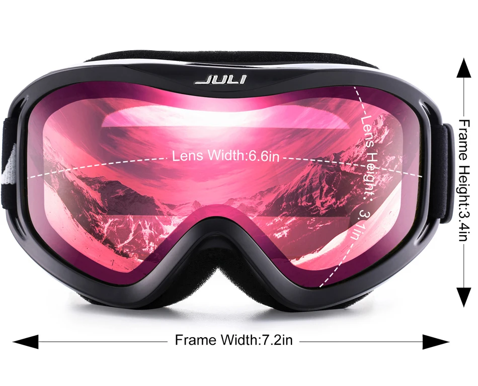 Лыжные очки, зимние снежные виды спорта с анти-туман двойные линзы Лыжная маска очки лыжные Мужские Женские снежные очки