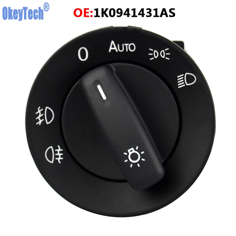 

OkeyTech 1K0 941 431AS Headlight Fog Lamp Switch Replacement For V W Golf 5 6 Plus Tiguan Caddy Passat B6 CC Touran Sharan