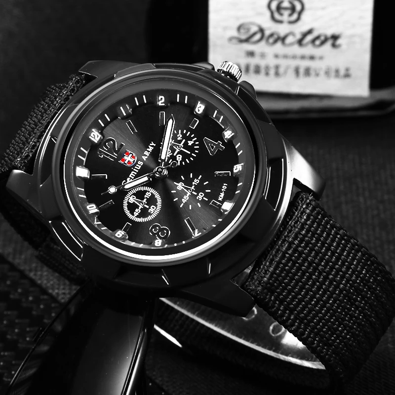 Stylish Men's Military Sports Watch with Nylon Band