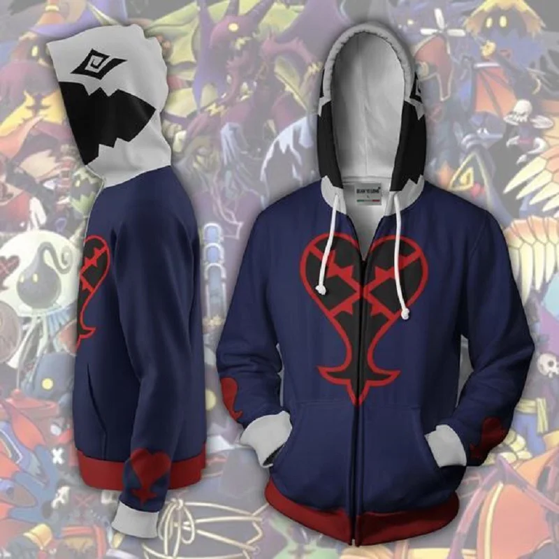 

X Task Force Hoodies Sweatshirts Coat Hoodies Costume Legion Clothing Kingdom hearts - Heartless 3D printed Zipper Hoodies tops