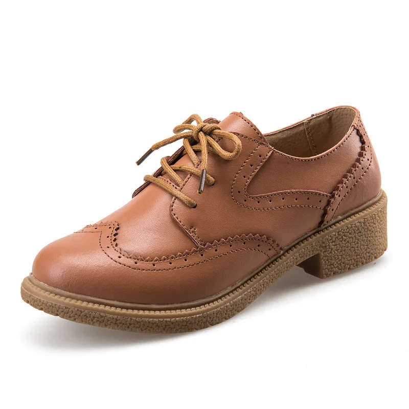 MTnoble Menores De Cuero Genuino Oxfords Wingtips Lace Up Style Punta De Punta De Punta Antideslizante Formal (Color : Yellow, Size : 43 EU