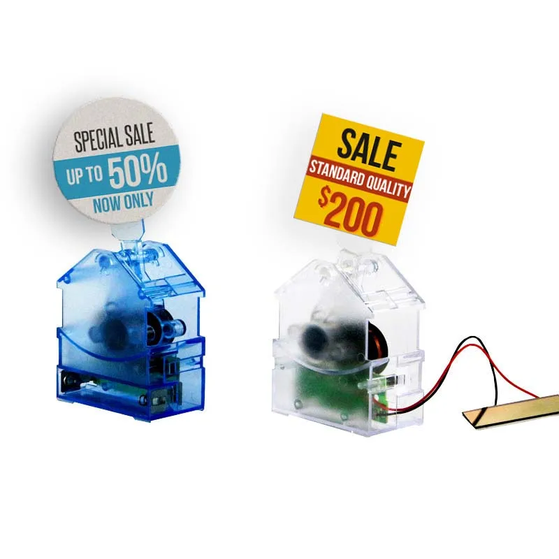 

Solar Motor Swing Pop Solar Energy Wave Automatically Display Sign Stand Plastic Card Holder Sticky Sign Stand Sign Wobbler Blue