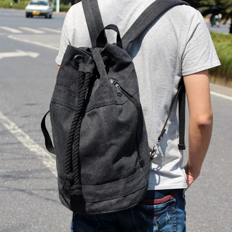Scione Unisex Mochila de lona 2 diferentes tamaños cubo Mochila de equipaje de viaje bolso Casual los hombres portátil Mochila Scione Unisex Mochila de lona 2 diferentes tamaños cubo Mochila de equipaje de viaje bolso Casual los hombres portátil Mochila