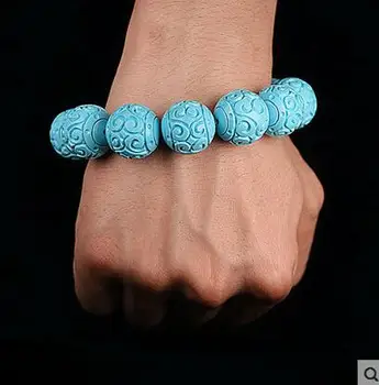 

Yu Palindrome Bracelet with High Porcelain and Blue Bead Hand Strings for Men and Women /