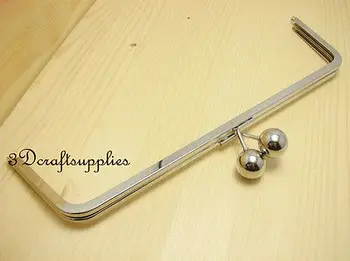 

metal purse frame glue on clasp clip silver 14 inch X 4 inch Y27