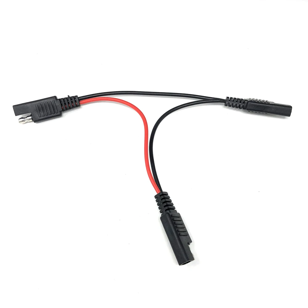 

18AWG Solar Battery SAE Plug 1 to 2 Harness DIY Extension Lines Connector Cable 20CM DC Power Automotive Extension Cable