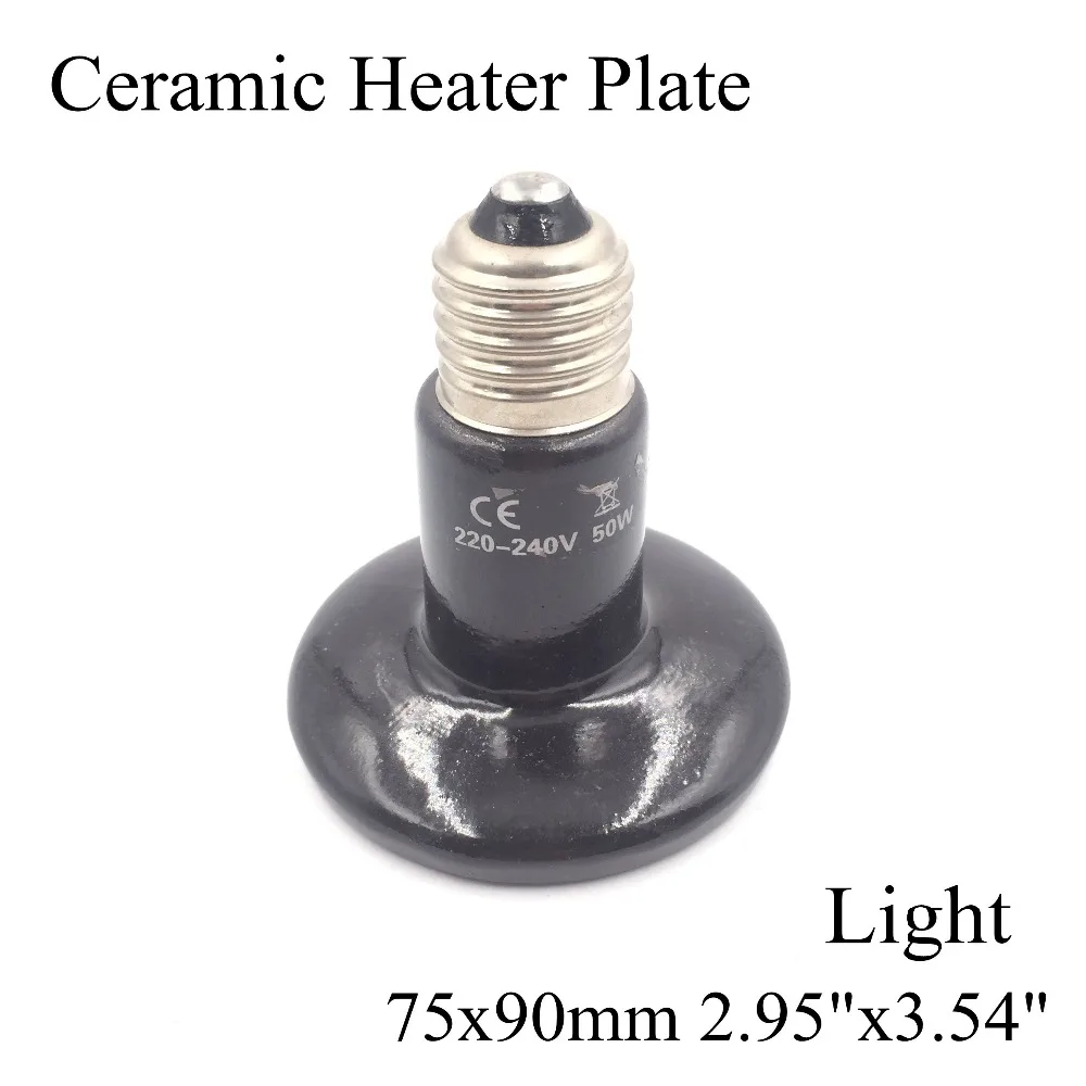 220V 75x90mm 50~150W Pet Ceramic Emitter Heated Plate Appliance Reptile Poultry Heating Breeding Light Bulb For E27 Lamp Holder карабин v i pet монтажный 90 9мм 5шт