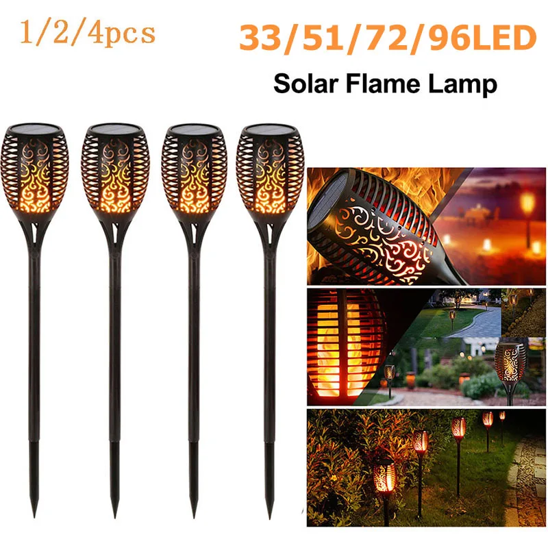 

33LED Waterproof Flickering Flame Solar Torch Light Garden Lamp Outdoor Landscape Decoration Garden Lawn Light