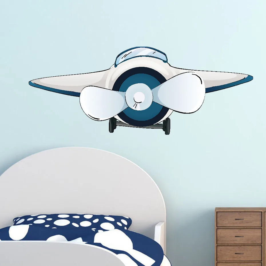 

3D Aircraft Wall Stickers For Kids Room Living Room Nursery Vinyl Pvc Backdrop Decals Mural Removable Airplane Wallpaper