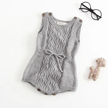 

2018 Baby girls boys jumpsuit toddler newborn baby bodysuit knitted soft baby overalls fashion baby clothes one pieces