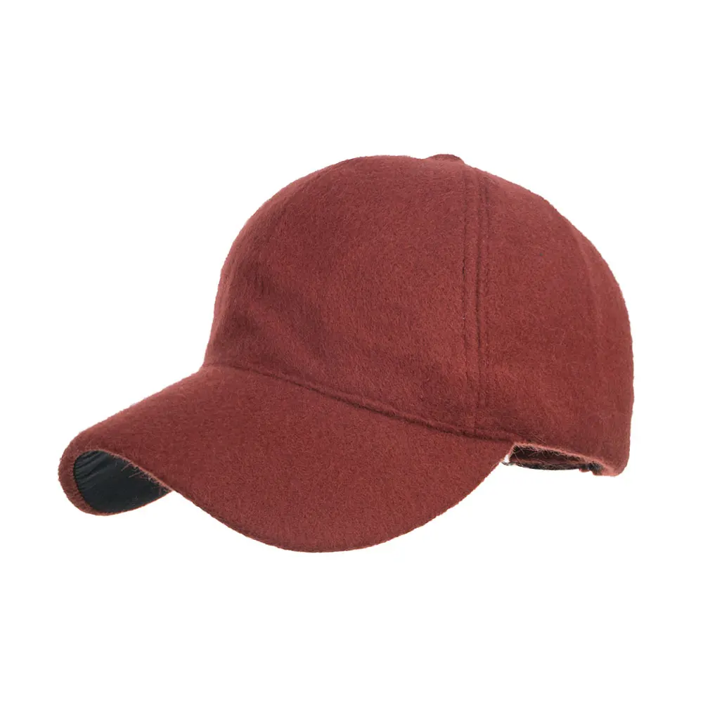 Joymay Зимняя Толстая теплая Бейсболка унисекс модная бейсболка кепка для девочек и женщин B583 - Цвет: Burgundy