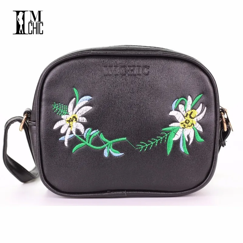 

Fresh Style Embroidery Flower Women Messenger Bags 2017 Woman Small Square Crossbody Shoulder Bag
