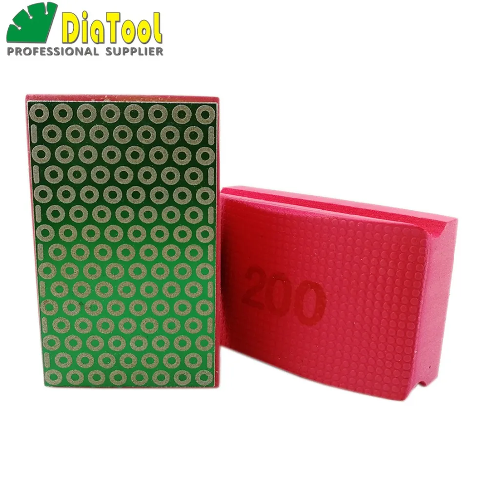 2pcs/pk #200 Electroplated Diamond hand polishing pad, foam-backed coated grinding block professional quality 2pcs/pk #200 Electroplated Diamond hand polishing pad, foam-backed coated grinding block professional quality