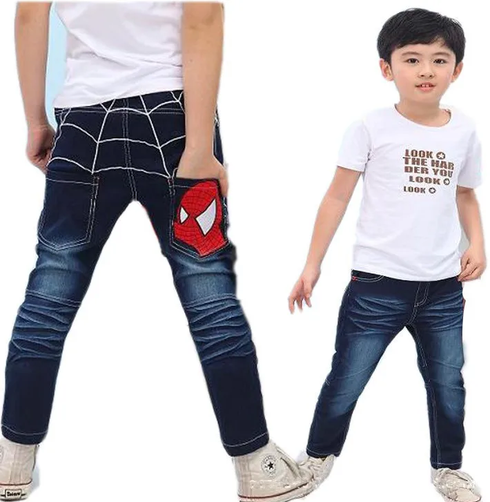 

Boys Pants New Children's Jeans Spring and Autumn Pop Cartoon Spider Pants Children clothing 2-7 years