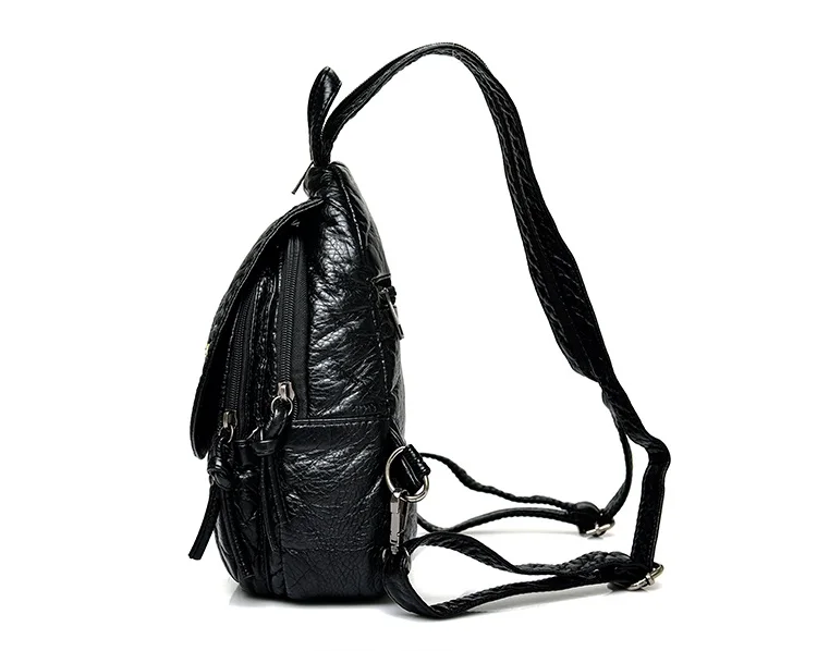Женский рюкзак с вышитыми цветами, маленькие рюкзаки из мягкой искусственной кожи для девочек-подростков, женская сумка на плечо, нагрудная сумка, черная сумка