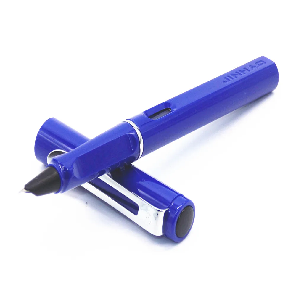 Jinhao 599 модная цветная Студенческая офисная каллиграфия тонкий перьевая ручка новая пенальти - Цвет: Blue