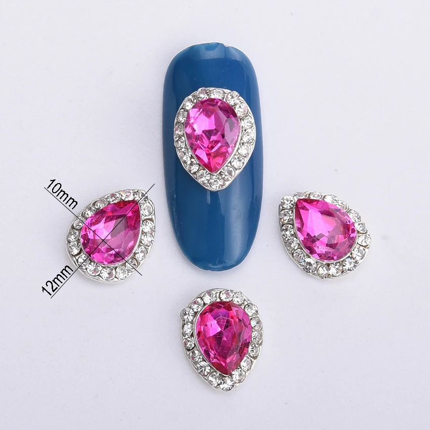 

10pcs glitter rhinestones nail art decorations 3d alloy metal for nails charms nails accessoires BL165