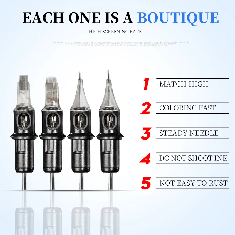 

10Pcs Tattoo Cartridge Needle Disposable Semi-Permanent Makeup 1/3/5/7/9 RL 5/7/9 RS Tattoo Machine Accessories