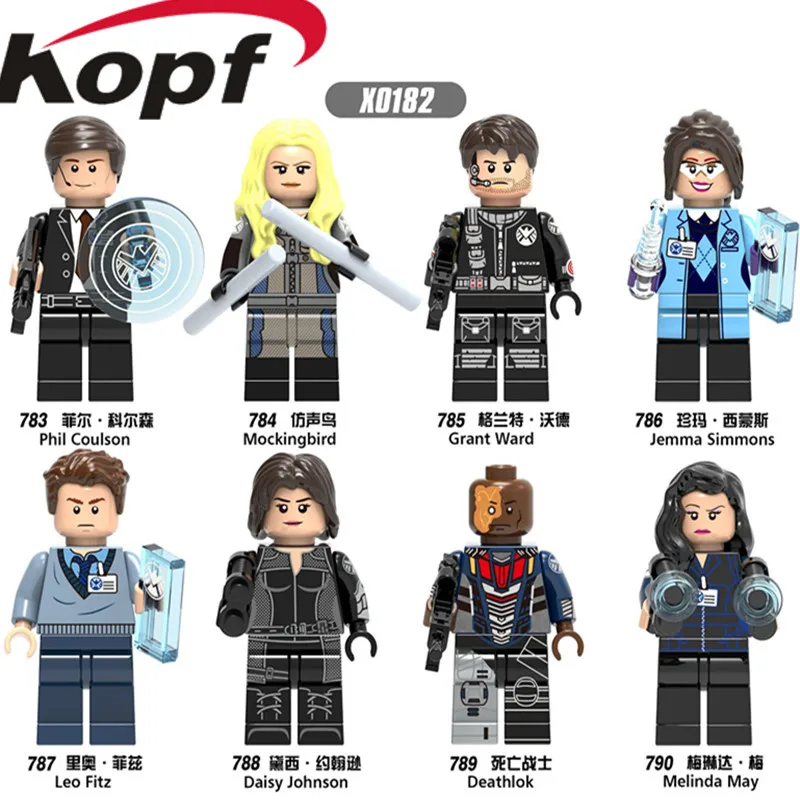 

X0182 Super Heroes Building Blocks Phil Coulson Mockingbird Grant Ward Simmons Daisy Johnson Toys Model Action For Children Gift